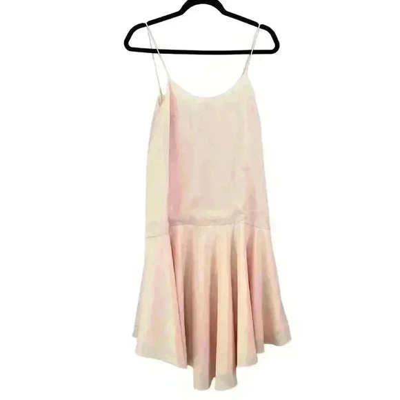Tibi blush Spaghetti Strap Round Neck Knee Length Drop waist Dress‎ - Picture 1 of 3
